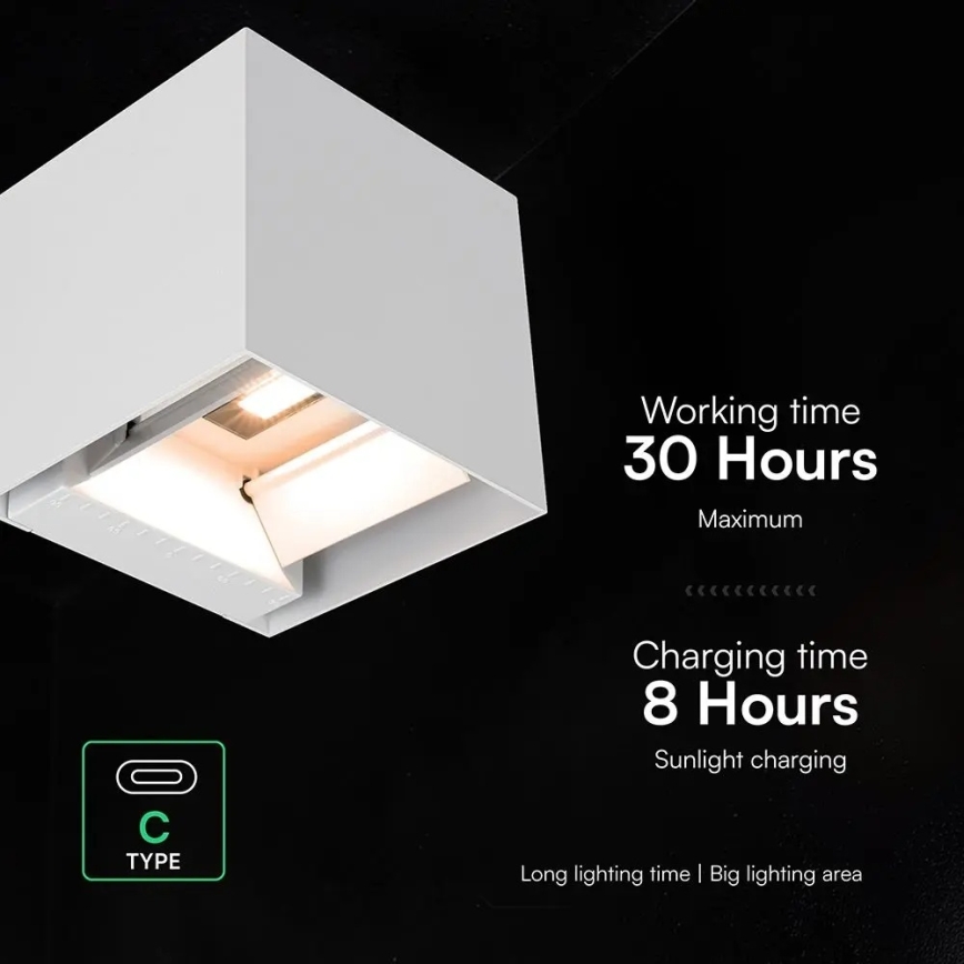 LED saules sienas gaismeklis ar sensoru LED/9W/3,7V 3000/4000/5000K IP65 2600 mAh balts