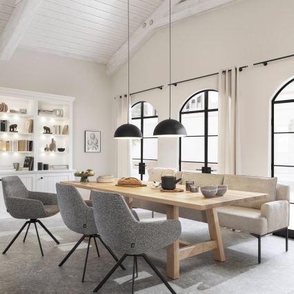 Schöner Wohnen 11728-18 - Pakaramā lustra ALI uz troses, 1xE27/25W/230V, Ø 38 cm, melna