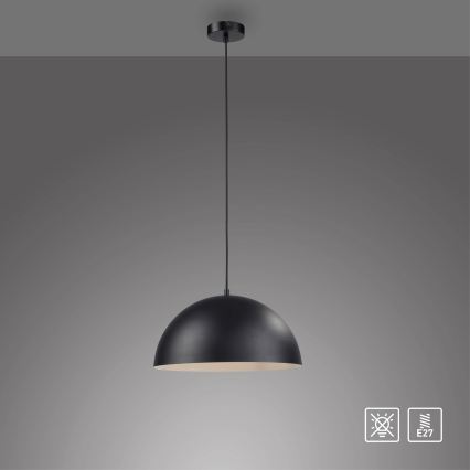 Schöner Wohnen 11728-18 - Pakaramā lustra ALI uz troses, 1xE27/25W/230V, Ø 38 cm, melna