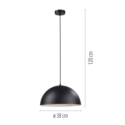 Schöner Wohnen 11728-18 - Pakaramā lustra ALI uz troses, 1xE27/25W/230V, Ø 38 cm, melna
