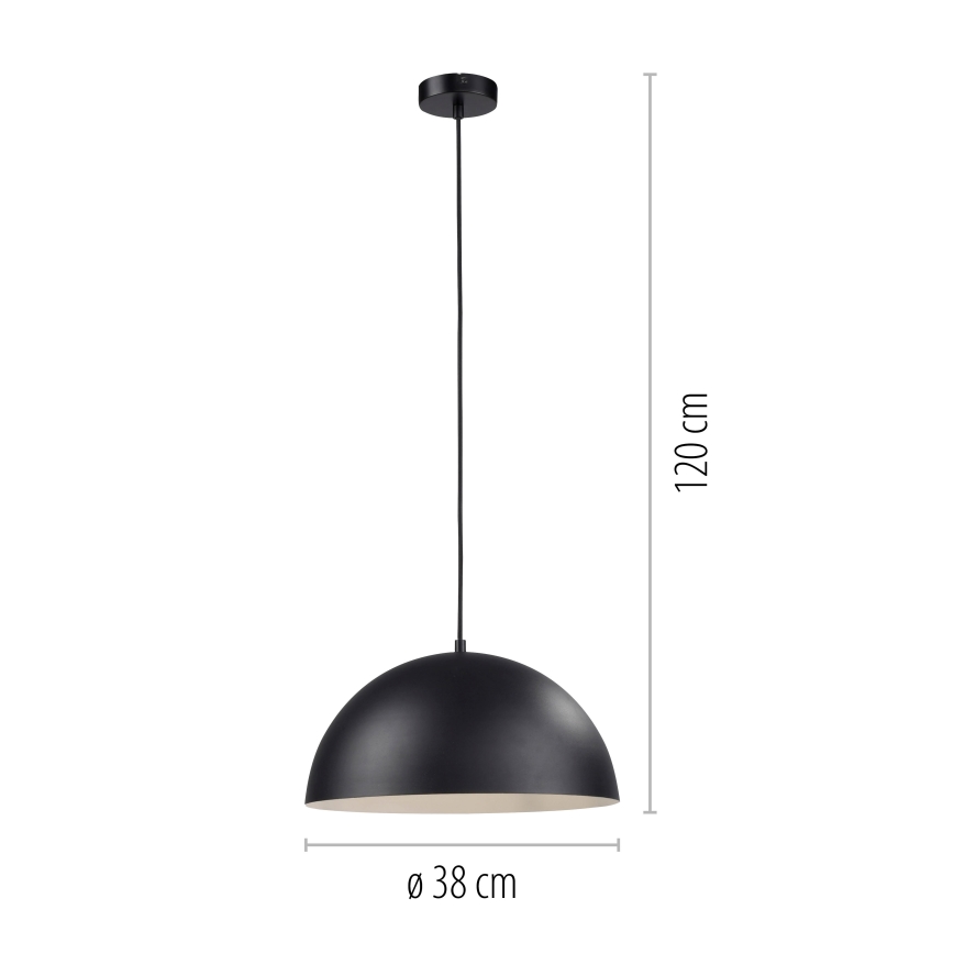 Schöner Wohnen 11728-18 - Pakaramā lustra ALI uz troses, 1xE27/25W/230V, Ø 38 cm, melna