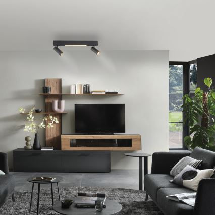 Schöner Wohnen 11793-18 - LED punktveida gaismeklis DANTE 2xGU10/10W/230V + LED/7,2W, melns