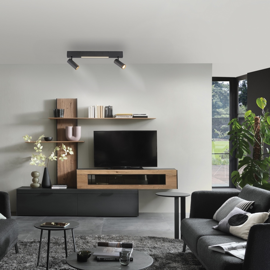 Schöner Wohnen 11793-18 - LED punktveida gaismeklis DANTE 2xGU10/10W/230V + LED/7,2W, melns