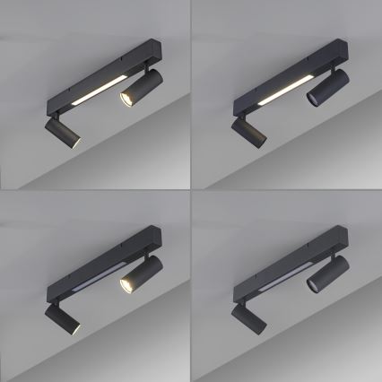 Schöner Wohnen 11793-18 - LED punktveida gaismeklis DANTE 2xGU10/10W/230V + LED/7,2W, melns