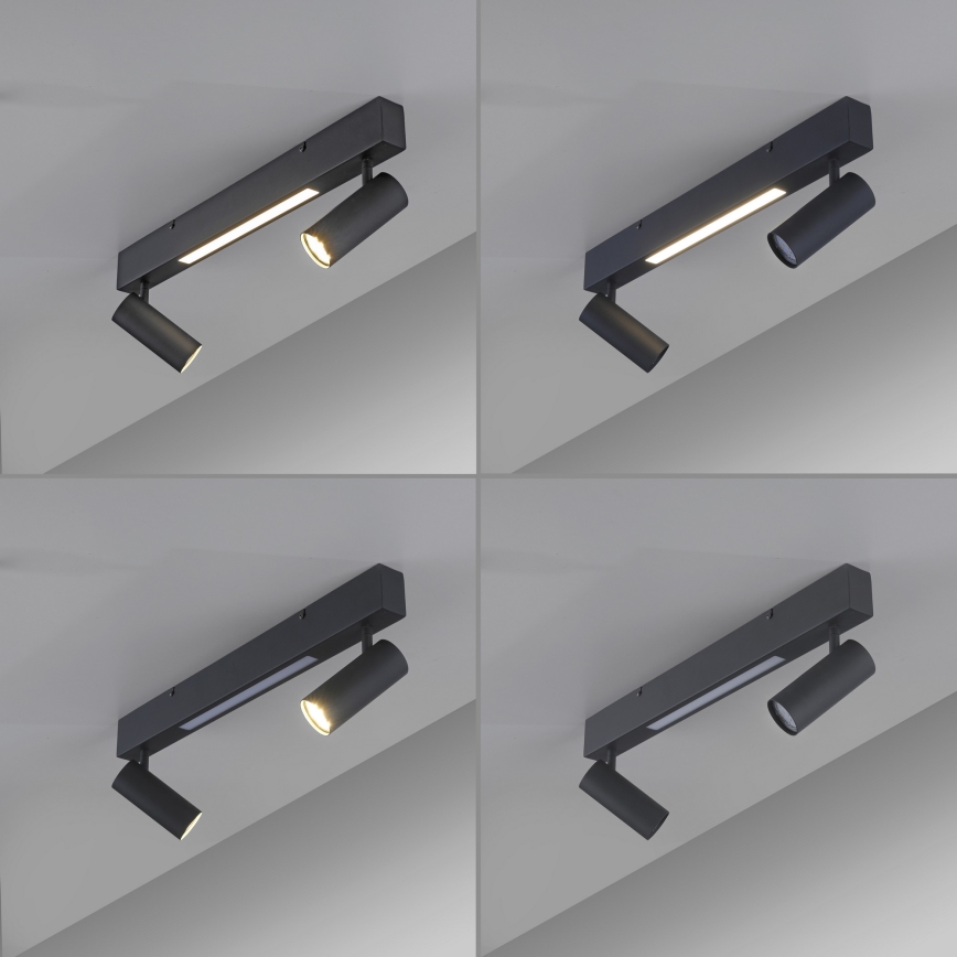 Schöner Wohnen 11793-18 - LED punktveida gaismeklis DANTE 2xGU10/10W/230V + LED/7,2W, melns