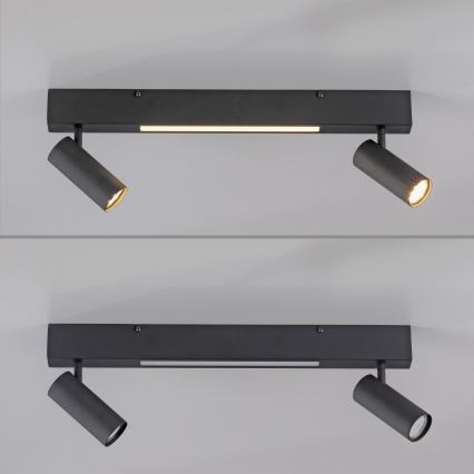 Schöner Wohnen 11793-18 - LED punktveida gaismeklis DANTE 2xGU10/10W/230V + LED/7,2W, melns