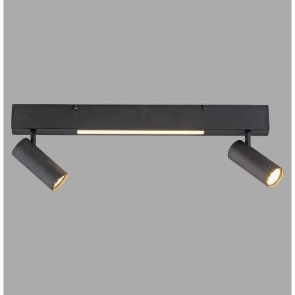 Schöner Wohnen 11793-18 - LED punktveida gaismeklis DANTE 2xGU10/10W/230V + LED/7,2W, melns