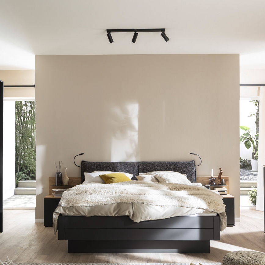 Schöner Wohnen 11794-18 - LED spotgaismeklis DANTE 3xGU10/10W/230V + LED/14,4W melns