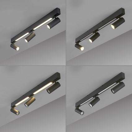 Schöner Wohnen 11794-18 - LED spotgaismeklis DANTE 3xGU10/10W/230V + LED/14,4W melns