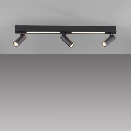 Schöner Wohnen 11794-18 - LED spotgaismeklis DANTE 3xGU10/10W/230V + LED/14,4W melns