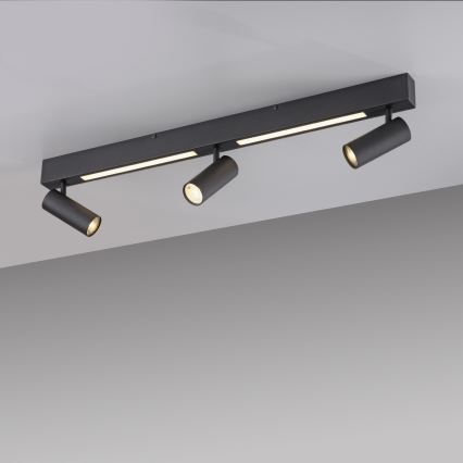 Schöner Wohnen 11794-18 - LED spotgaismeklis DANTE 3xGU10/10W/230V + LED/14,4W melns