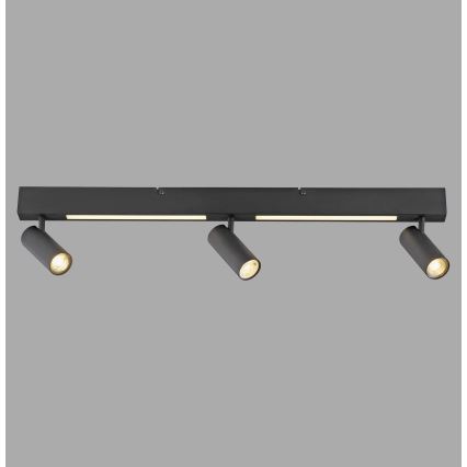 Schöner Wohnen 11794-18 - LED spotgaismeklis DANTE 3xGU10/10W/230V + LED/14,4W melns