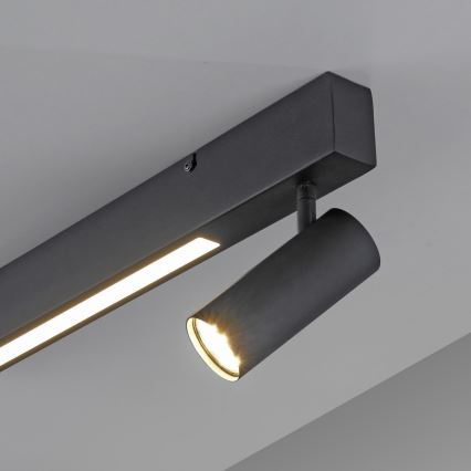 Schöner Wohnen 11794-18 - LED spotgaismeklis DANTE 3xGU10/10W/230V + LED/14,4W melns