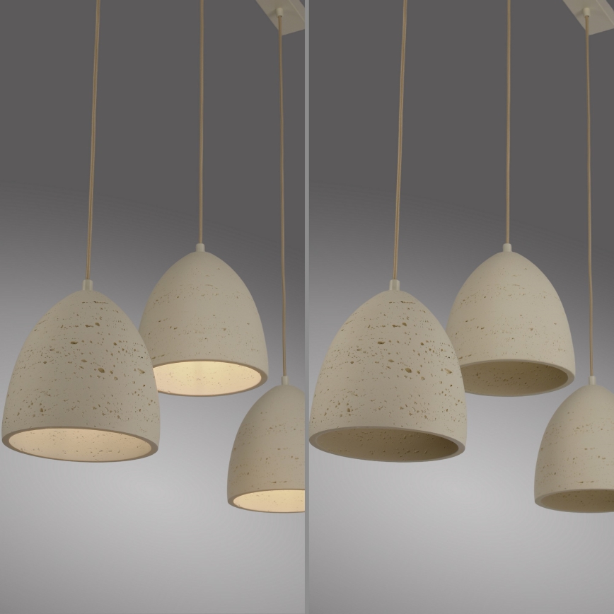 Schöner Wohnen 12541-42 - Pakarināmā lampa TRAVENTA ar trosi 3xE27/40W/230V, betona apdare