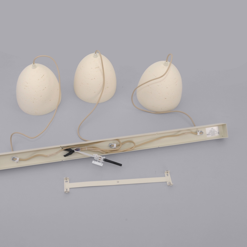 Schöner Wohnen 12541-42 - Pakarināmā lampa TRAVENTA ar trosi 3xE27/40W/230V, betona apdare