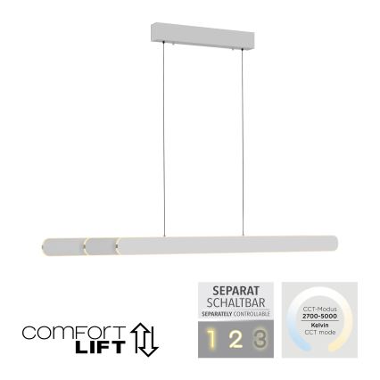 Schöner Wohnen 12577-16 - LED regulējama lustra ar trosi ADRIANA ROUND 2xLED/24W/230V 2700/3000/3500/4000/5000K 160 cm balta