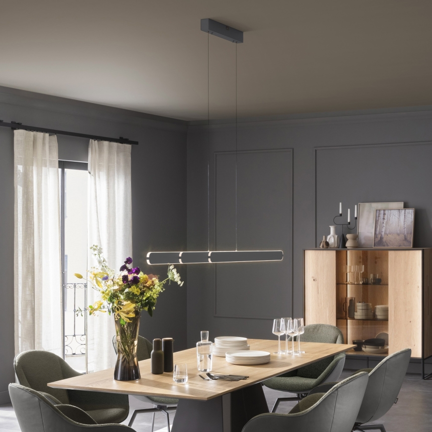 Schöner Wohnen 12577-18 - LED pakarināms gaismeklis ar regulējamu spilgtumu uz kabeļa ADRIANA ROUND 2xLED/24W/230V 2700/3000/3500/4000/5000K 160 cm melns