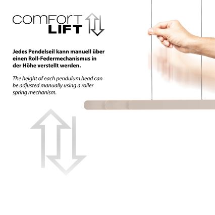 Schöner Wohnen 12577-39 - Regulējama LED pakaramā lampa uz troses ADRIANA ROUND 2xLED/24W/230V 2700/3000/3500/4000/5000K 160 cm pelēka