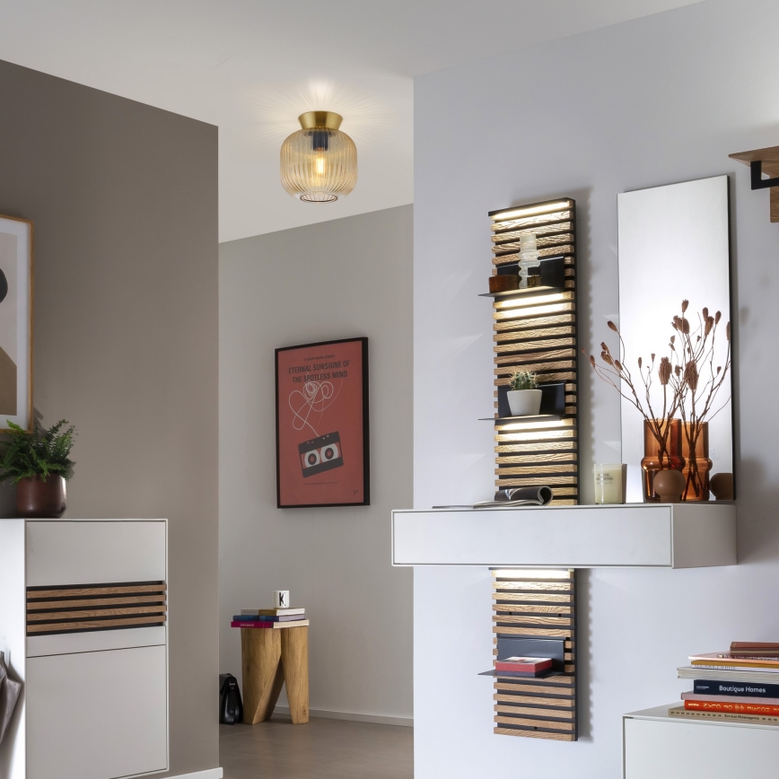 Schöner Wohnen 13574-27 - Griestu lampa NAMI 1xE27/25W/230V Ø 20 cm zeltaina/bēša/dūmakaina