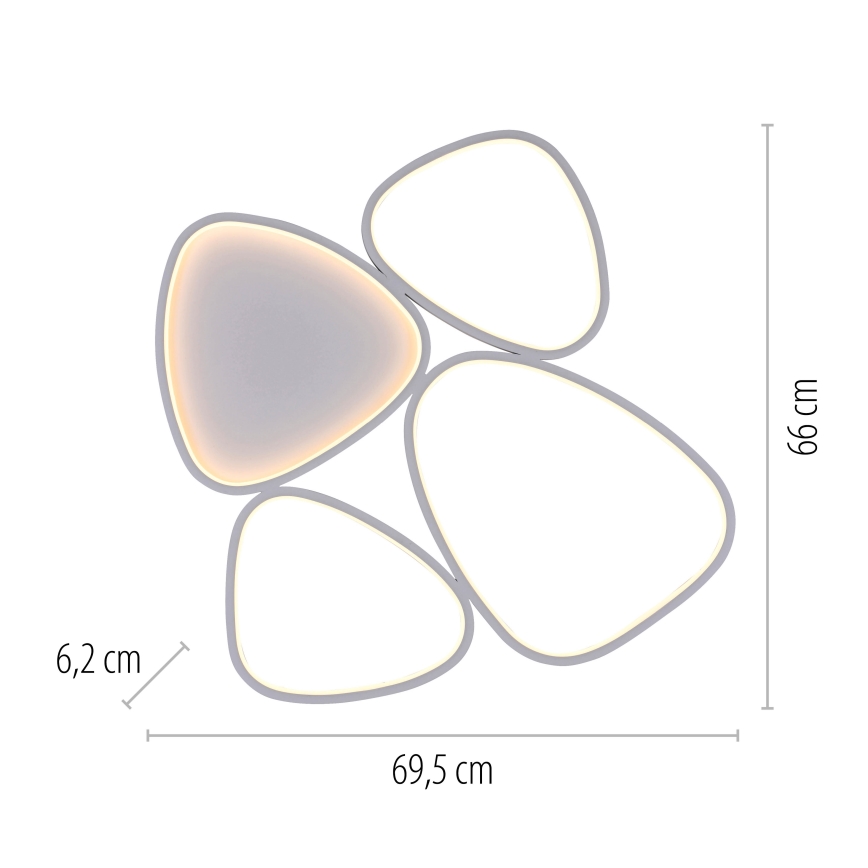 Schöner Wohnen 14038-16 - LED dimmējams griestu gaismeklis PEBBLES LED/35,5W/230V balts
