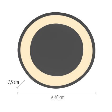 Schöner Wohnen 14233-18 - Aptumšojama LED griestu lampa MONTA LED/21W/230V Ø 40 cm melna