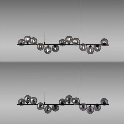Schöner Wohnen 14504-18 - LED lustra uz troses DUBAI 13xG9/3W/230V 118 m melna/dūmakaina