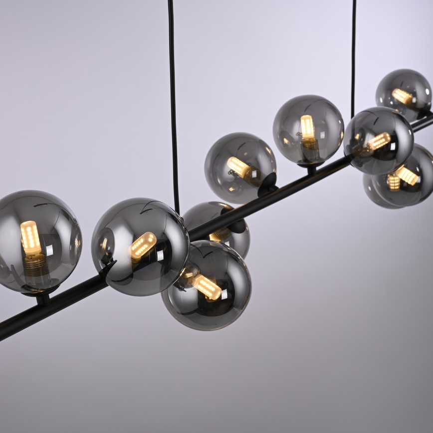 Schöner Wohnen 14504-18 - LED piekaramā lampa uz troses DUBAI 13xG9/3W/230V melna/dūmotā