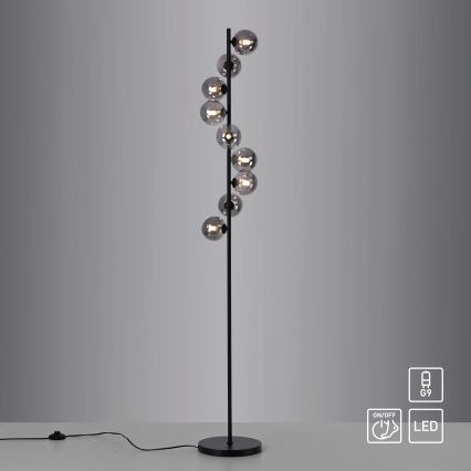 Schöner Wohnen 14506-18 - LED grīdas lampa DUBAI 9xG9/3W/230V melna/dūmakaina