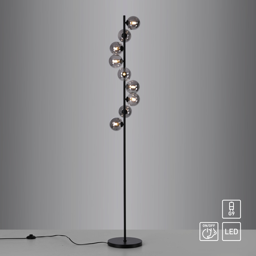Schöner Wohnen 14506-18 - LED grīdas lampa DUBAI 9xG9/3W/230V melna/dūmakaina