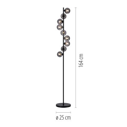 Schöner Wohnen 14506-18 - LED grīdas lampa DUBAI 9xG9/3W/230V melna/dūmakaina