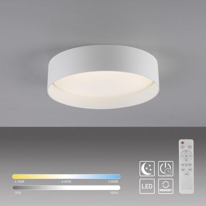 Schöner Wohnen 14593-16 - LED dimmējams griestu gaismeklis TAVOLI LED/10W/230V 2700-6500K pr. 28,5 cm balts + tālvadības pults