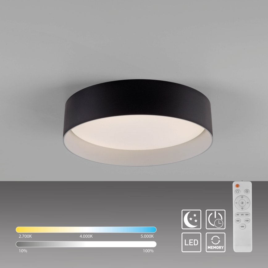 Schöner Wohnen 14593-18 - Dimējams griestu gaismeklis TAVOLI LED/10W/230V 2700-6500K Ø 28,5 cm melns + tālvadība