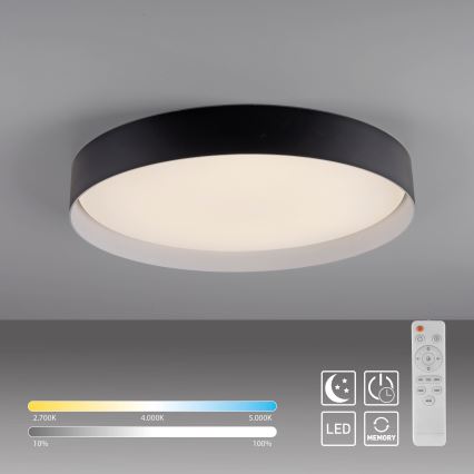 Schöner Wohnen 14595-18 - LED ar regulējamu spilgtumu griestu gaismeklis TAVOLI LED/34W/230V 2700-6500K Ø 49 cm melns + tālvadības pults