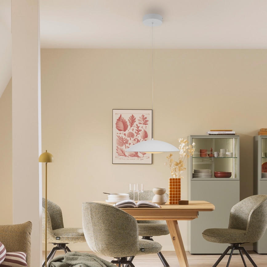 Schöner Wohnen 14606-16 - dimmējama piekaramā lampa uz kabeļa LENTE, LED/17W/230V, Ø 40 cm, balta