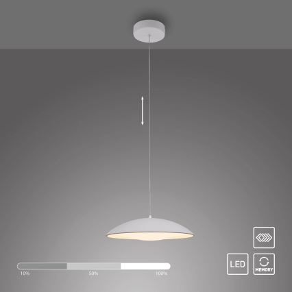 Schöner Wohnen 14606-16 - dimmējama piekaramā lampa uz kabeļa LENTE, LED/17W/230V, Ø 40 cm, balta