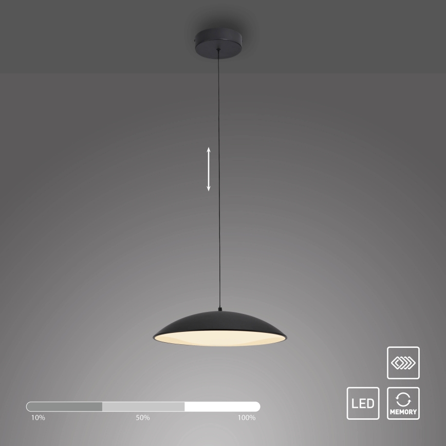 Schöner Wohnen 14606-18 - LENTE LED pakaramais gaismeklis uz vada, ar regulējamu spilgtumu, LED/17W/230V, Ø 40 cm, melns
