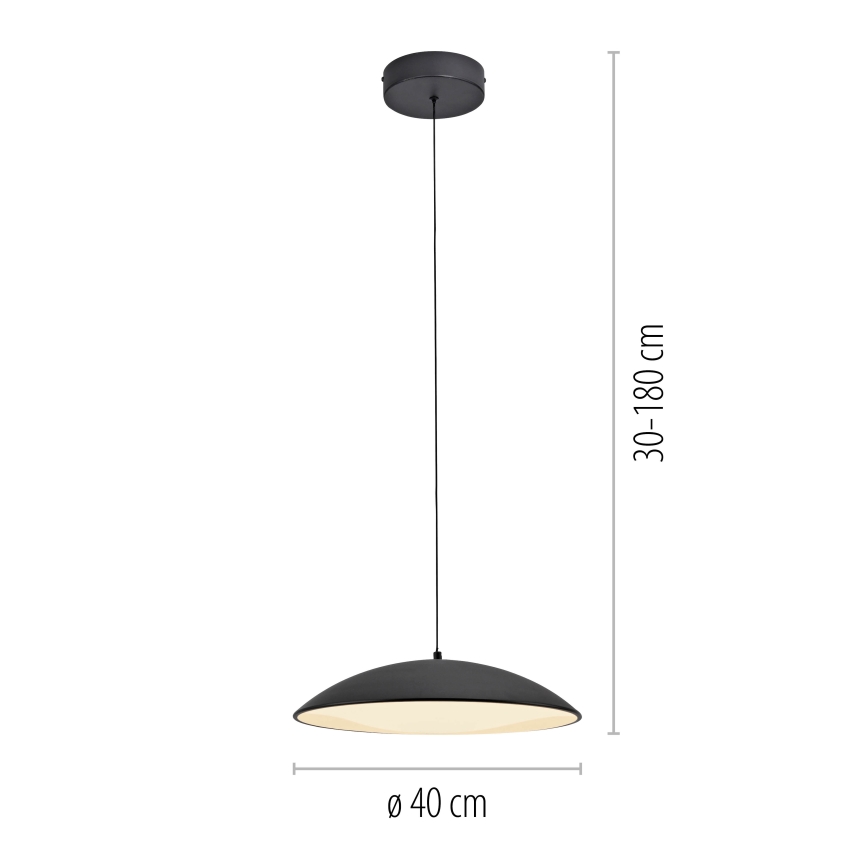 Schöner Wohnen 14606-18 - LENTE LED pakaramais gaismeklis uz vada, ar regulējamu spilgtumu, LED/17W/230V, Ø 40 cm, melns