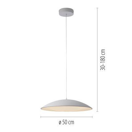Schöner Wohnen 14607-16 - regulējama LED lustra uz vada LENTE LED/23W/230V diam. 50 cm balta