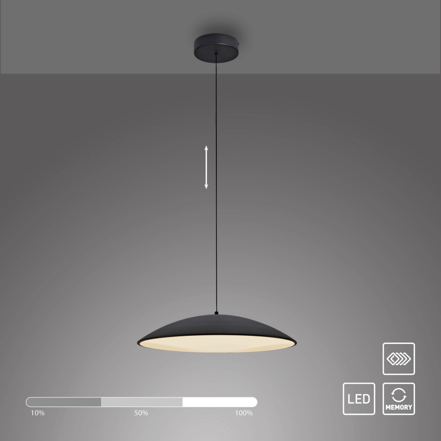 Schöner Wohnen 14607-18 - LENTE LED lustra uz kabeļa, dimējama, 23W/230V, Ø 50 cm, melna