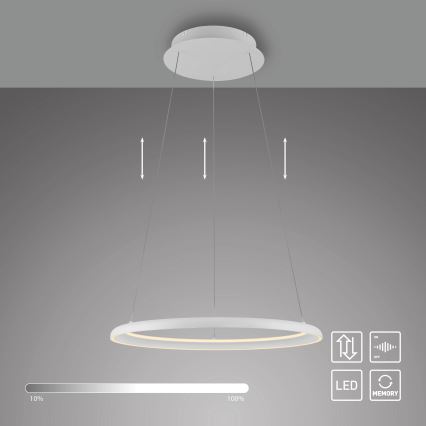 Schöner Wohnen 15570-16 - LED dimējama lustra uz troses QUILLO LED/36W/230V, Ø 60 cm, balta