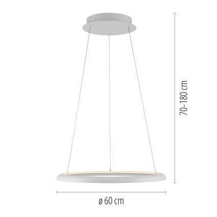 Schöner Wohnen 15570-16 - LED dimējama lustra uz troses QUILLO LED/36W/230V, Ø 60 cm, balta