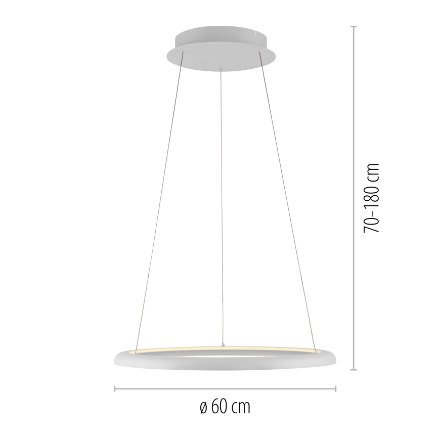 Schöner Wohnen 15570-16 - LED dimējama lustra uz troses QUILLO LED/36W/230V, Ø 60 cm, balta