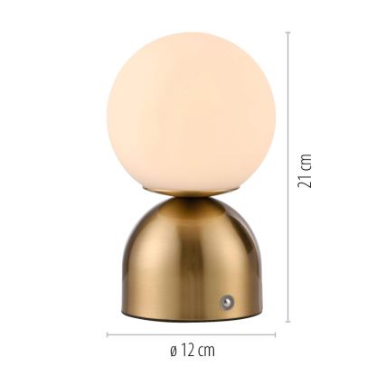 Schöner Wohnen 19218-12 - LED ar regulējamu spilgtumu skārienjūtīga uzlādējama galda lampa RUDI LED/1,2W/5V 3000-6000K 1200 mAh zelta