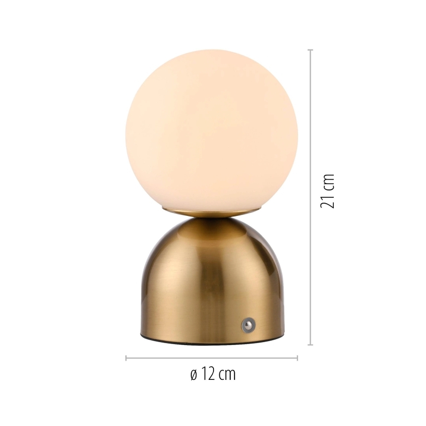 Schöner Wohnen 19218-12 - LED ar regulējamu spilgtumu skārienjūtīga uzlādējama galda lampa RUDI LED/1,2W/5V 3000-6000K 1200 mAh zelta