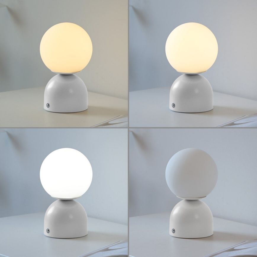 Schöner Wohnen 19218-16 - LED regulējama skārienvadāma uzlādējamā galda lampa RUDI LED/1,2W/5V 3000-6000K 1200 mAh balta