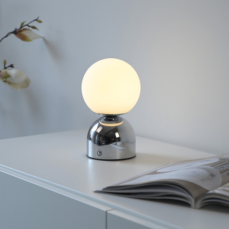 Schöner Wohnen 19218-17 - LED regulējama skārienjūtīga uzlādējamā galda lampa RUDI LED/1,2W/5V 3000-6000K 1200 mAh spīdīgs hroms