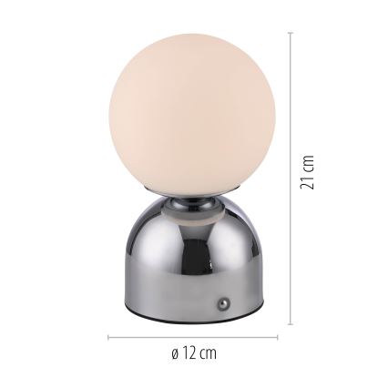 Schöner Wohnen 19218-17 - LED regulējama skārienjūtīga uzlādējamā galda lampa RUDI LED/1,2W/5V 3000-6000K 1200 mAh spīdīgs hroms