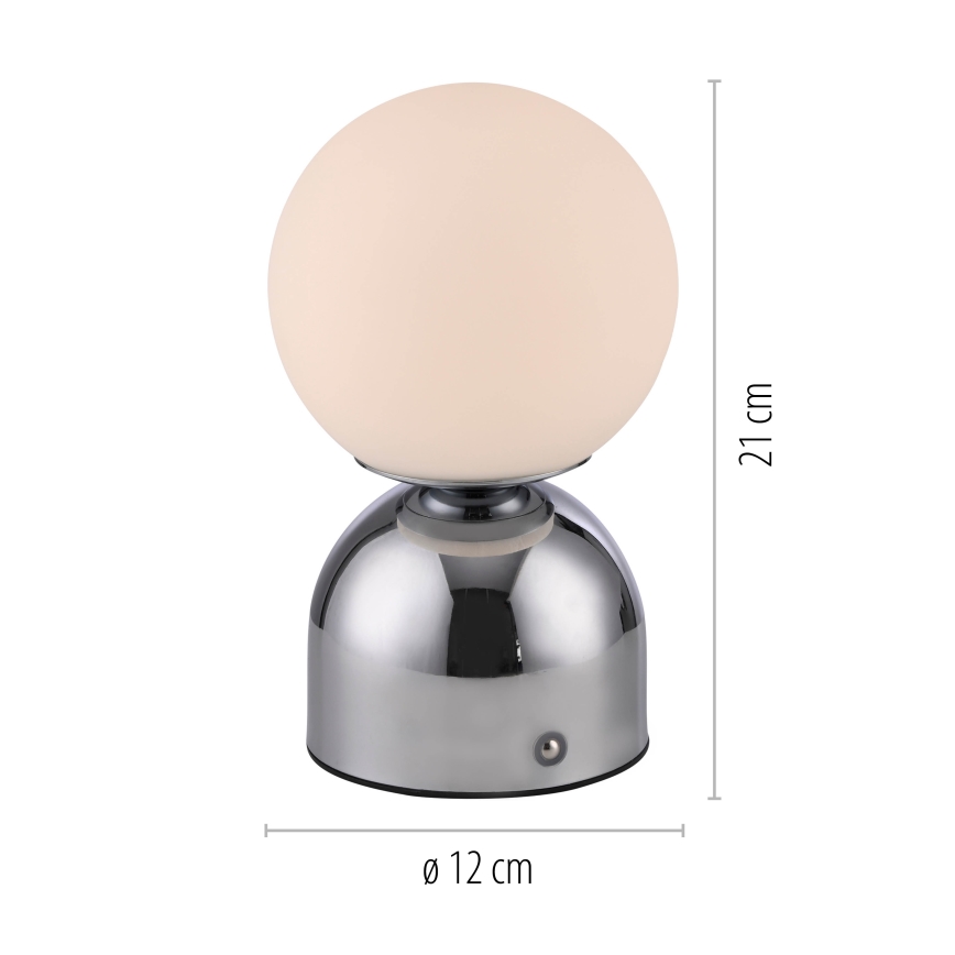 Schöner Wohnen 19218-17 - LED regulējama skārienjūtīga uzlādējamā galda lampa RUDI LED/1,2W/5V 3000-6000K 1200 mAh spīdīgs hroms