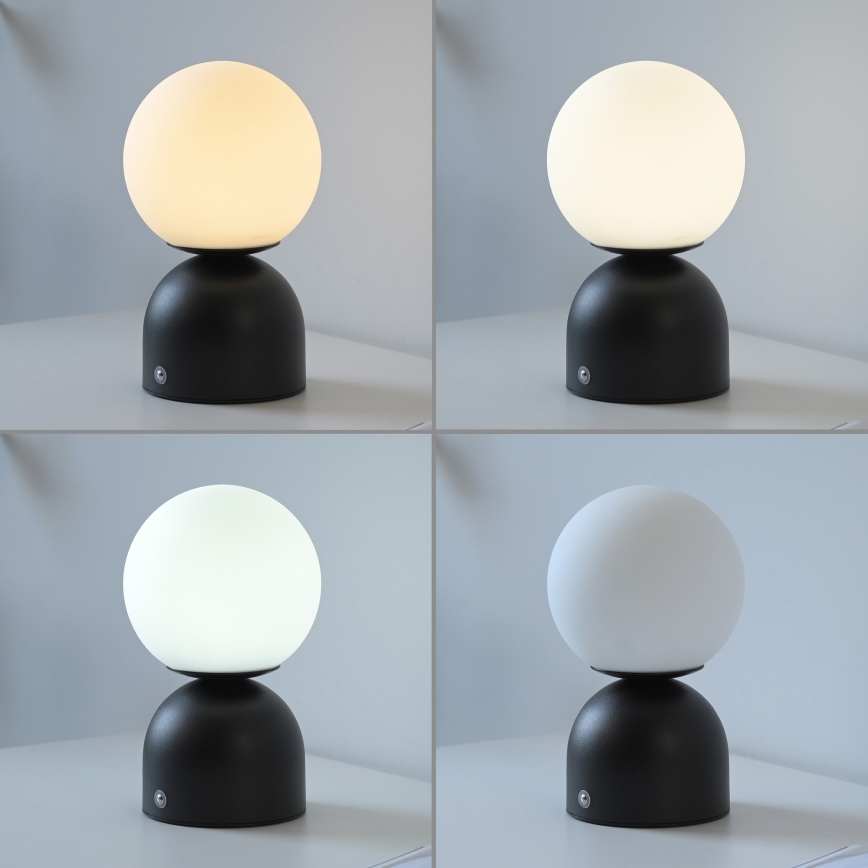 Schöner Wohnen 19218-18 - LED dimējama skārienjūtīga uzlādējama galda lampa RUDI LED/1,2W/5V 3000-6000K 1200 mAh melna