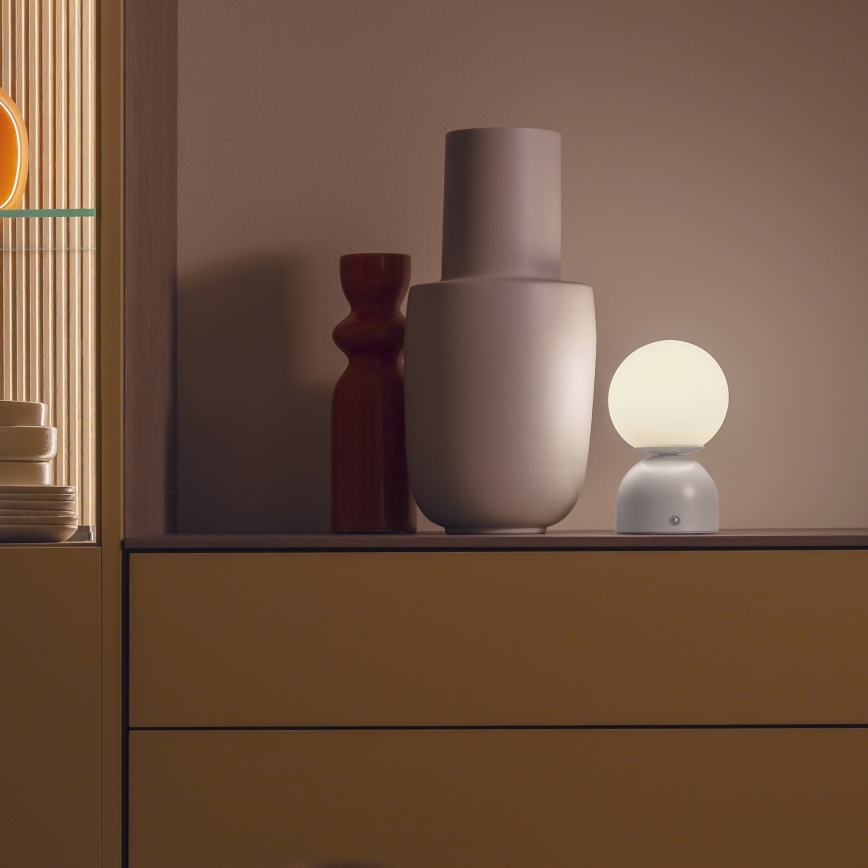 Schöner Wohnen 19218-39 - LED ar regulējamu spilgtumu un skārienkontroli, uzlādējama galda lampa RUDI LED/1,2W/5V 3000-6000K 1200 mAh pelēka